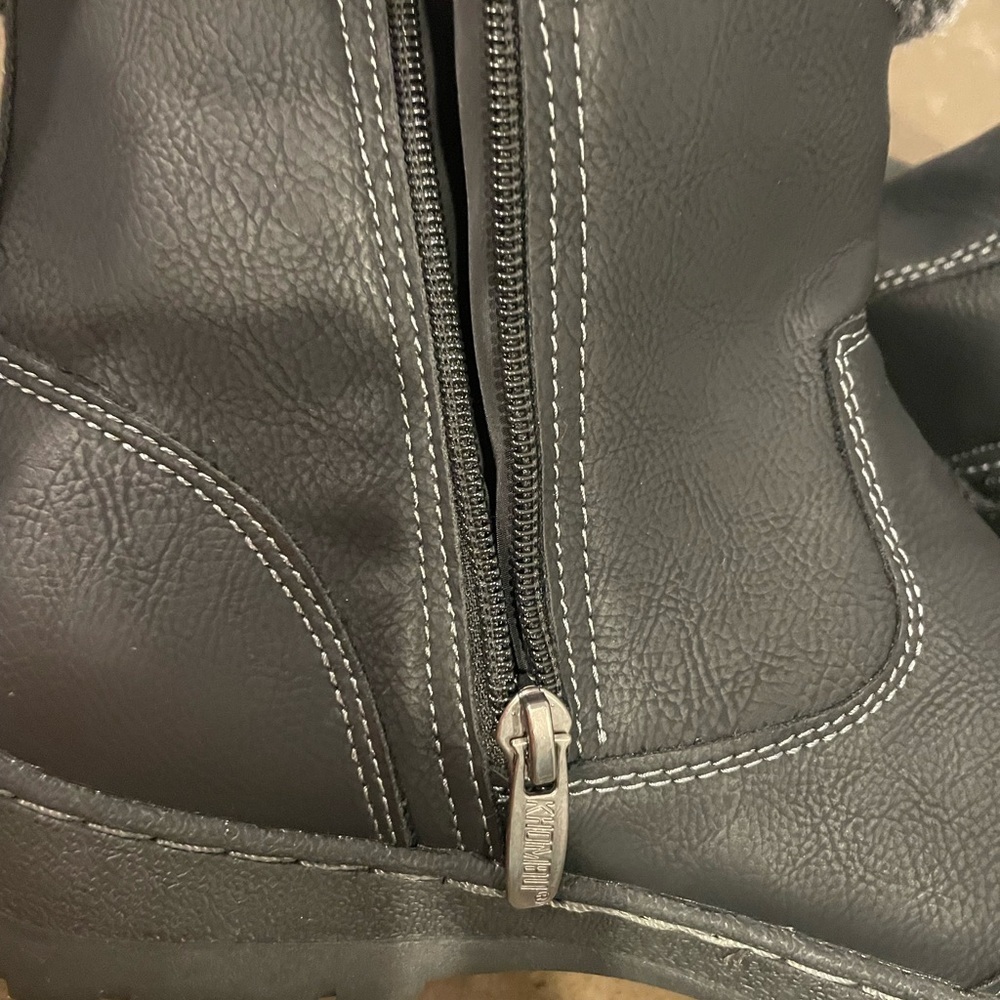 Black Faux Fur Lined Boots by Khombu - Picture 7 of 8